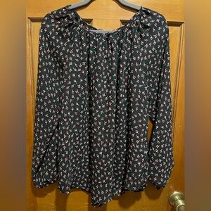 Floral Black Blouse